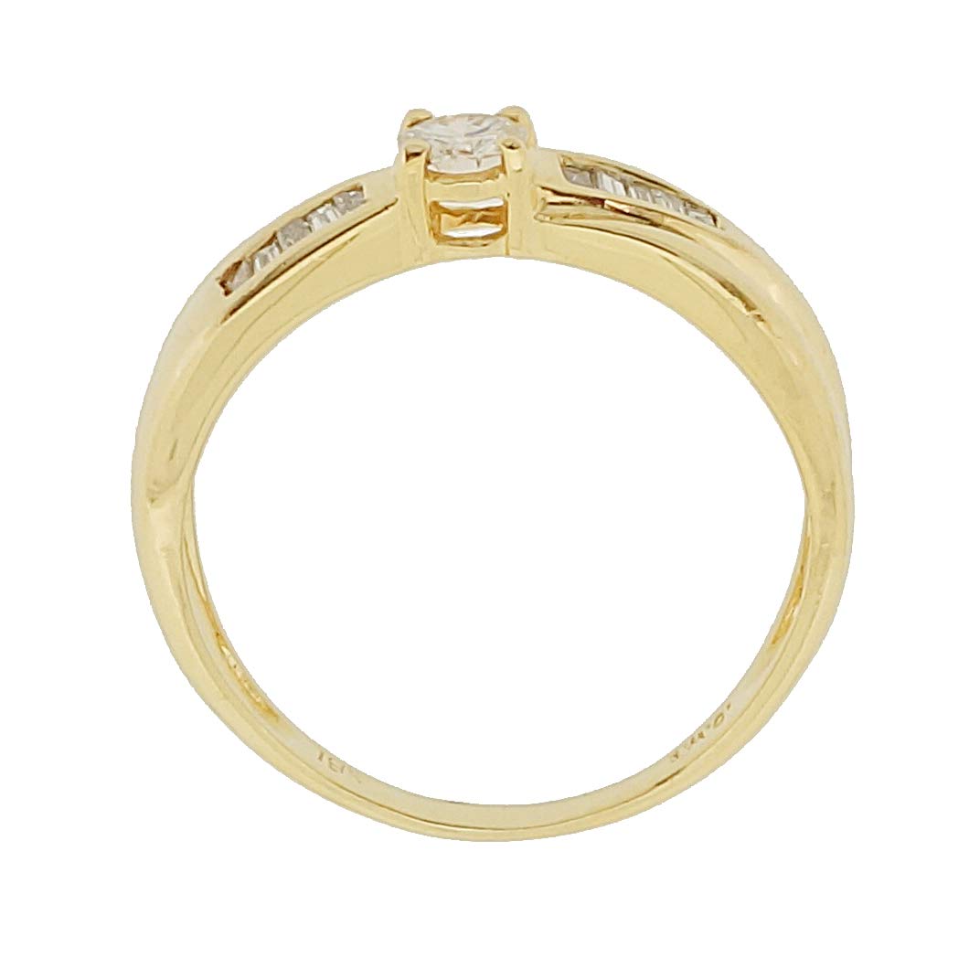 Orphelia Mujer 18 k (750) oro amarillo redondo blanco diamante