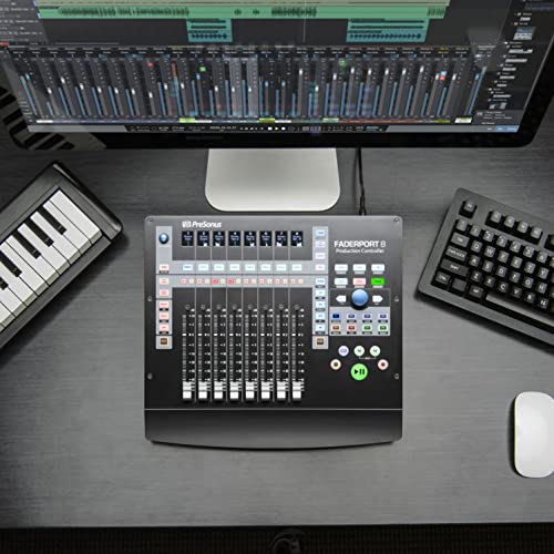 PreSonus FaderPort 8, Controlador de Mezcla DAW para Producción Musical con Suite de Plug-Ins Studio Magic, DAW Studio One Artist, Paquete de Software para Grabación, Difusión y Podcasting