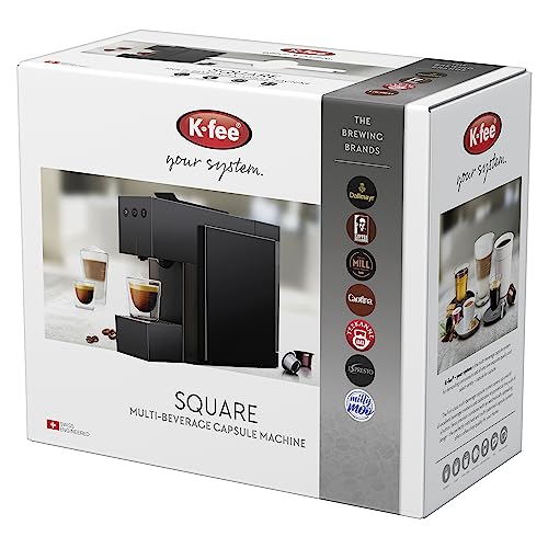 K-fee System 710257 Square 1455 - Cafetera de cápsulas, color negro brillante