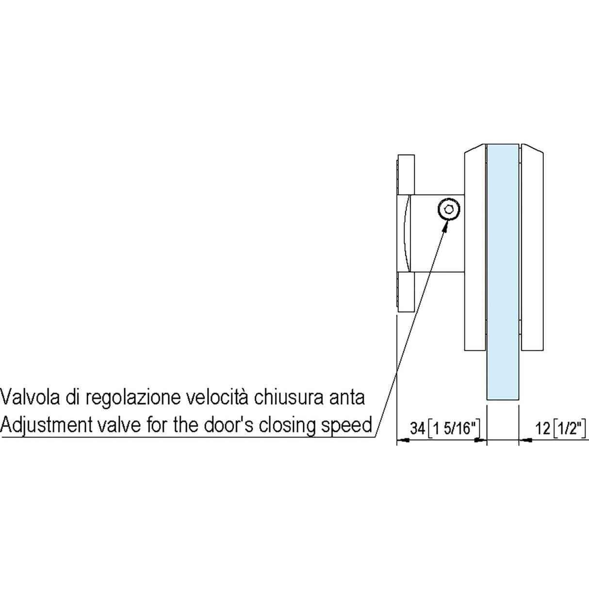BILOBA 8910 - Bisagra para puerta de cristal (8-13,52 mm, con ajuste de posición cero, acero inoxidable mate)