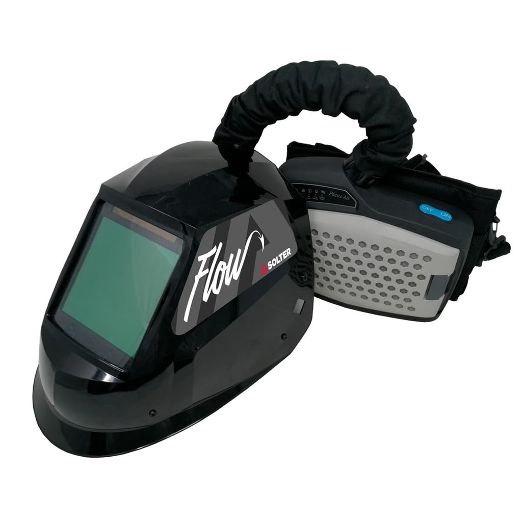 Pantalla de Soldadura Profesional HELLMET FLOW con Tecnología TrueColor, Filtro ADF de Máxima Calidad, Gran Campo de Visión y Unidad de Filtro de Gran Cauda