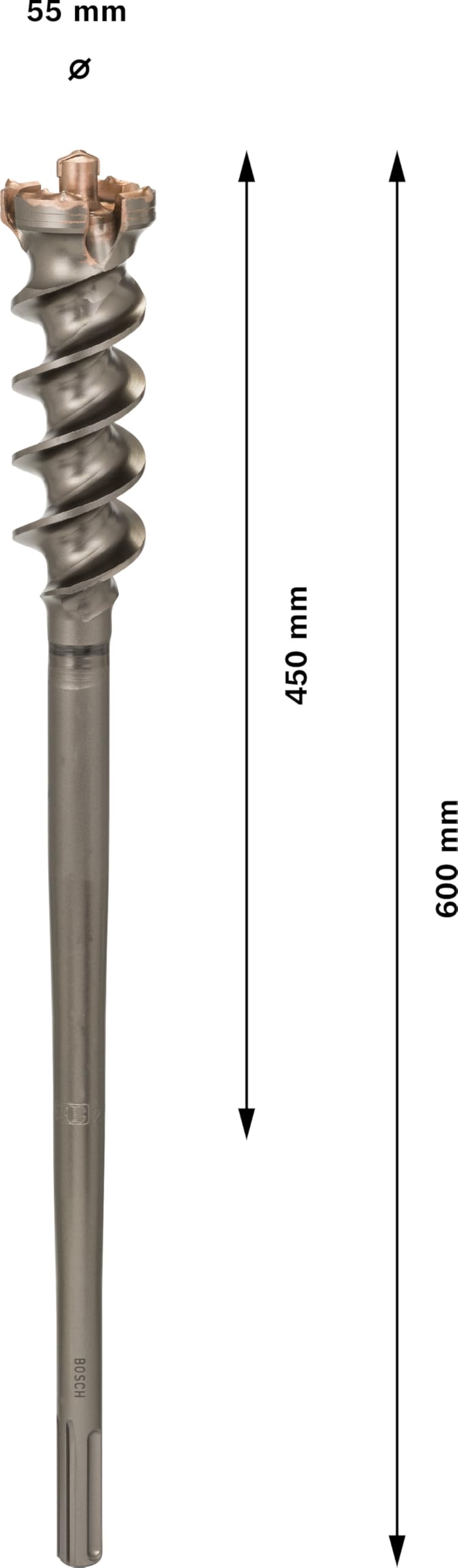 Bosch Professional Broca para martillo perforador SDS max-9 Break Through (para hormigón, Ø 55 mm, accesorio para martillo perforador)