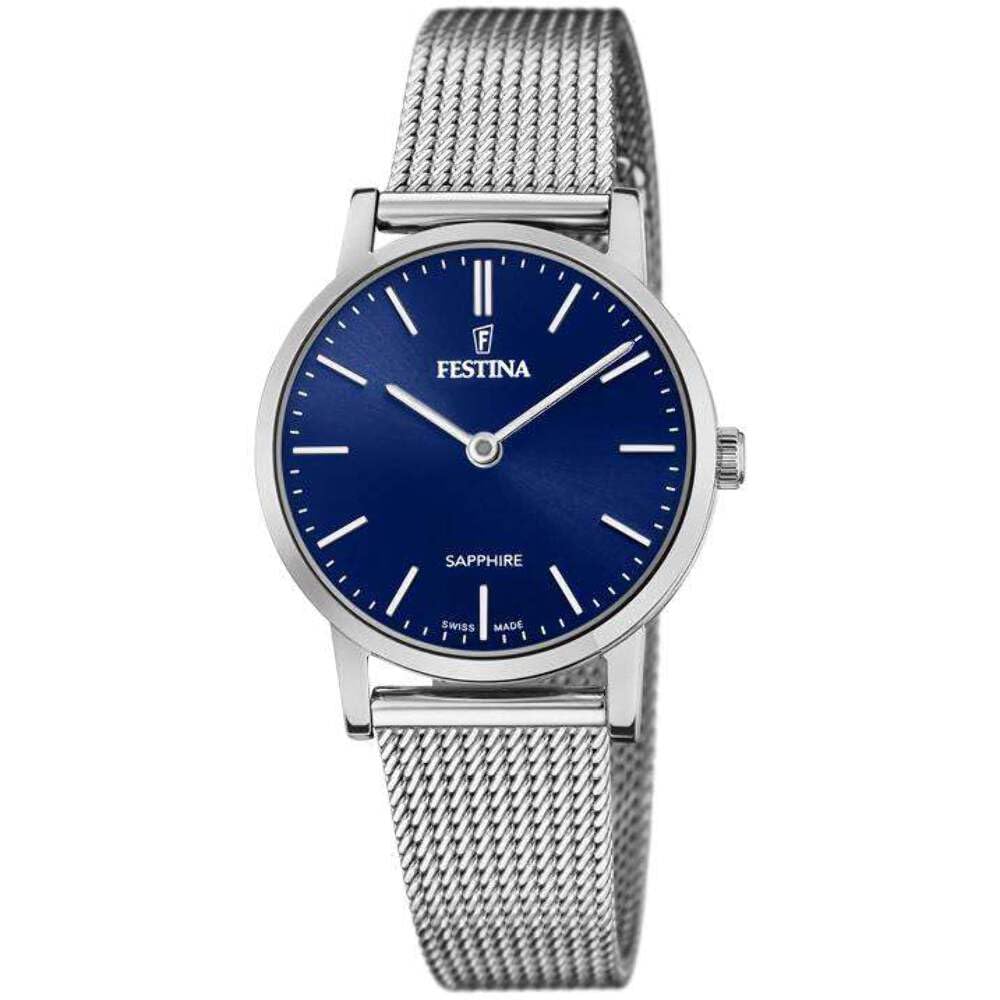 Festina Montre pour Femme F20015/2 Swiss Made Boîtier en Acier Inoxydable Gris Bracelet en Acier Inoxydable Gris