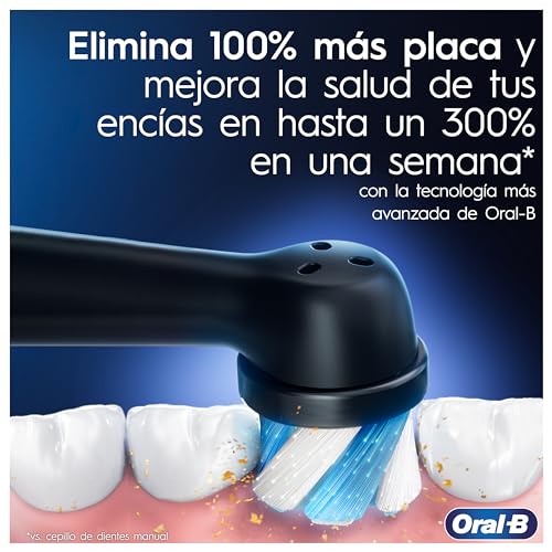 Oral-B iO 9 Oral-B iO 9 Pack Doble, Cepillo de Dientes Eléctrico Negro y Rosa, con 3 Cabezales y 1 Estuche Cargador de Viaje, Diseñado por Braun, Diseñado Por Braun