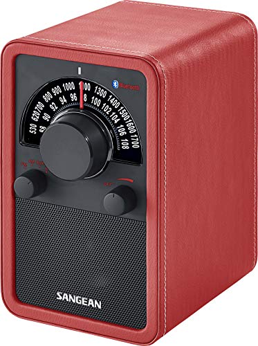 Sangean WR-15BT - Radio FM, Cuero Rojo