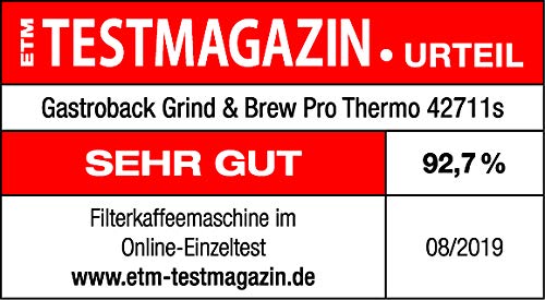 GASTROBACK Cafetera Grind & Brew Pro Thermo, plata, negro