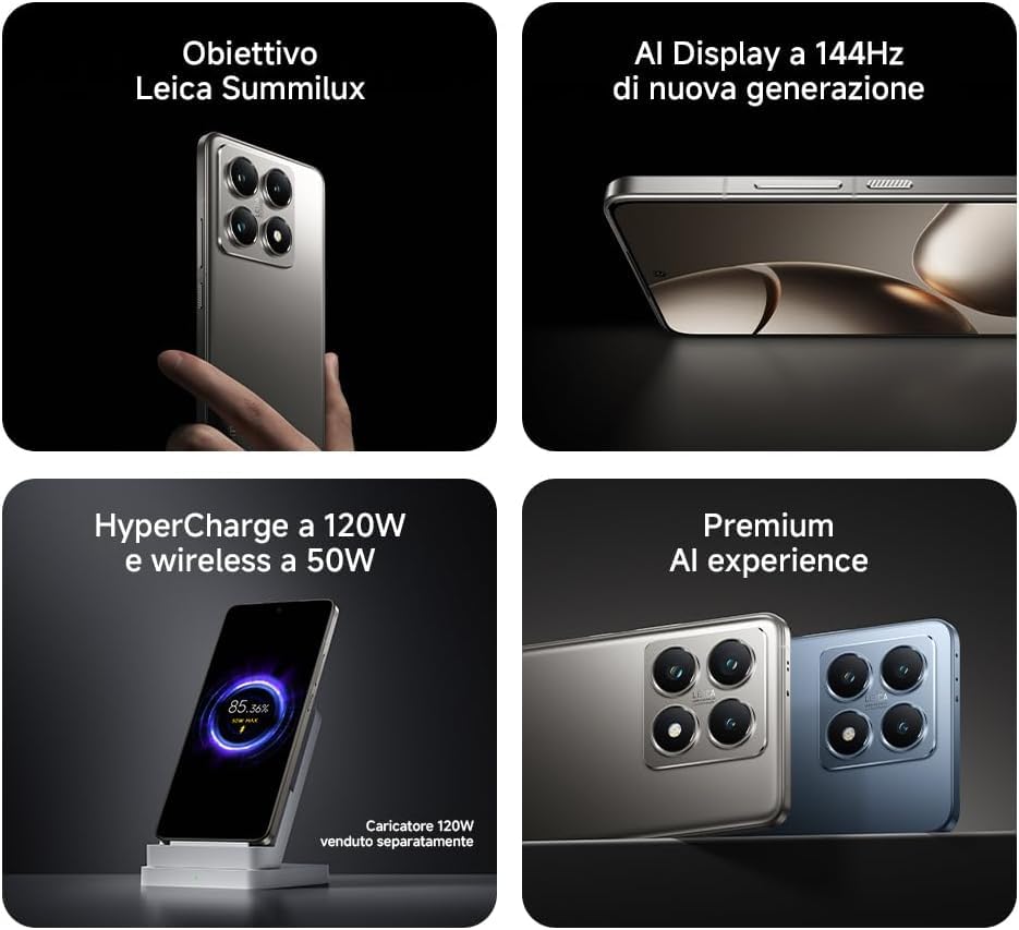 Xiaomi 14T Pro Moviles Smartphone 12GB+256GB MediaTek Dimensity 9300+ 5000mAh Battery 120W Hyper Charge, Blac