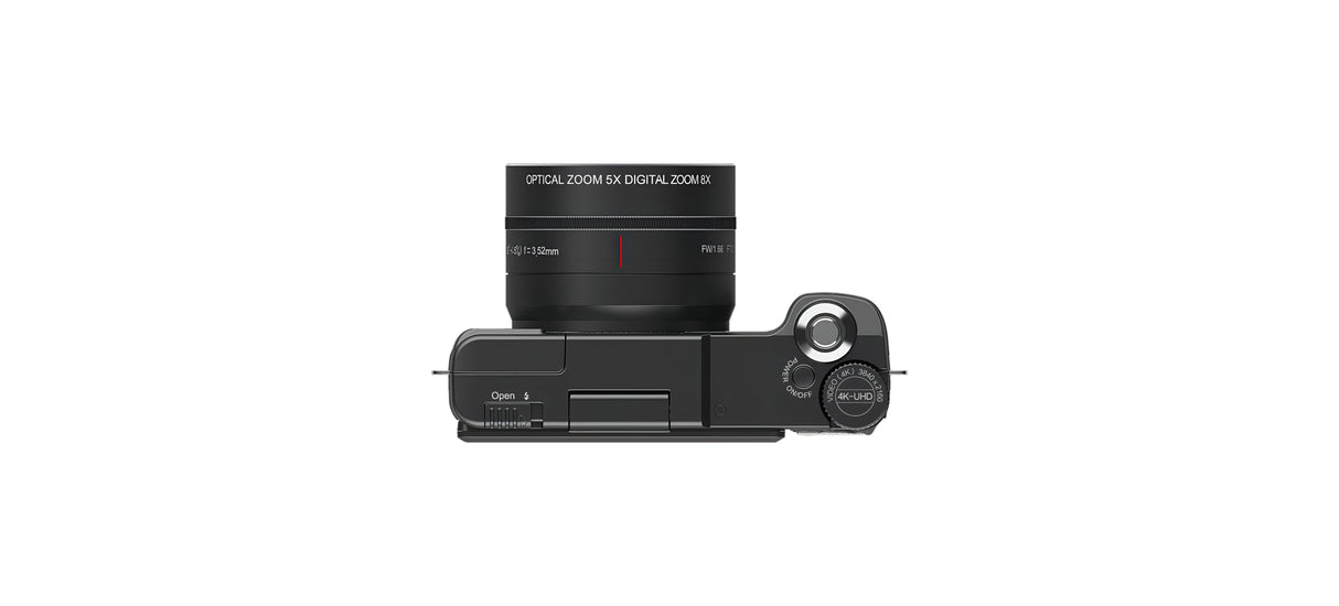AGFA Photo - Kit de Vlogging Todo en Uno: Cámara VLG-4K Optical, Trípode Powerbank, Mando a Distancia, Micrófono y Tarjeta MicroSD de 32GB incluidos - ¡Captura Tus Momentos en 4K con Estilo! - Negro
