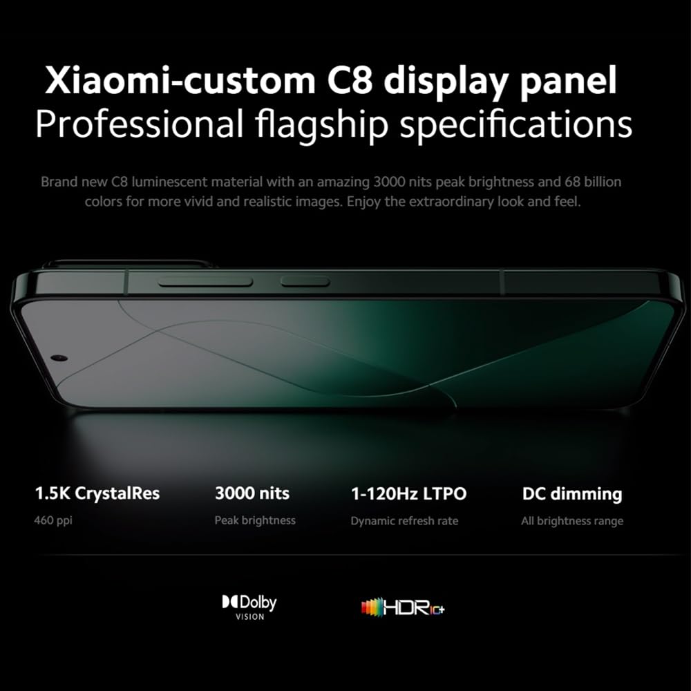 Xiaomi 14 Smartphone, 12 + 512 GB móvil sin contrato, pantalla AMOLED de 120 Hz de 6,36 pulgadas, Snapdragon 8 Gen3, 4610 mAh, 90 W HyperCharge, IP68 resistente al polvo y al agua, cámara Leica