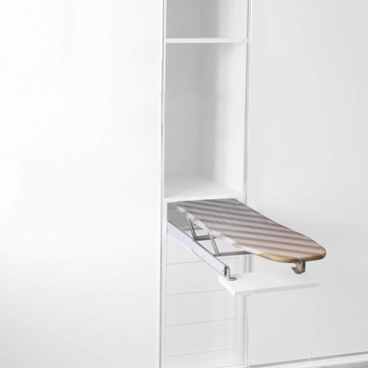Tabla de Planchar extraíble con fijación integrada, Plegable, Ahorra Espacio para Mueble y cajones, 55 x 42,5 x 11 cm, de aleación de Acero