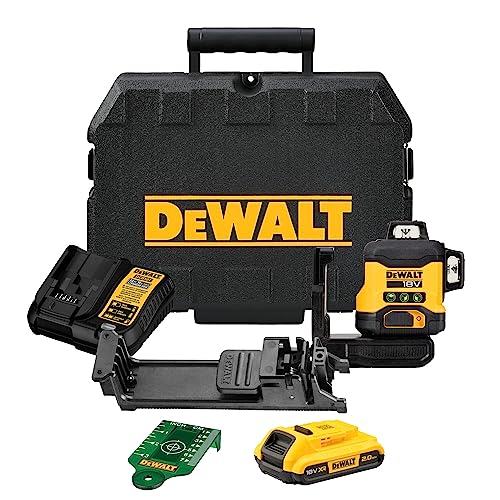 DEWALT DCLE34031D1-QW - Nivel láser autonivelante verde de 3 líneas 360° con batería 18V Li-Ion 2Ah