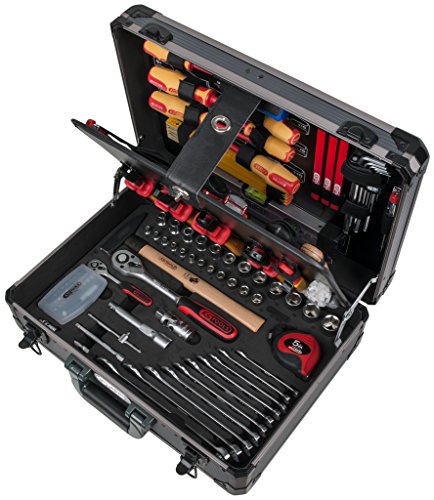 KS Tools 911.0628 1/4" + 1/2“ Maletín de herramientas de electricista, 128 pzs.