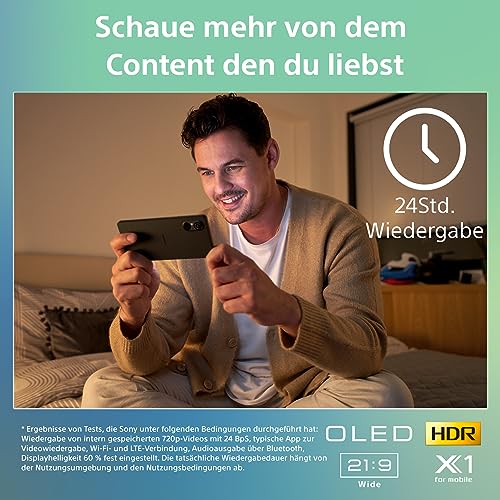 Sony Xperia 5 V (6,1 Pulgadas, 21:9, HDR OLED 120 Hz, más de 24 Horas de duración de la batería, Sensor Next Gen y ZEISS, Clavija de 3,5 mm, IP65/68) 24 + 12 Meses de garantía del Fabricante