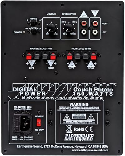 Earthquake Sound SleekWave CP8 - Subwoofer de 300 W, negro