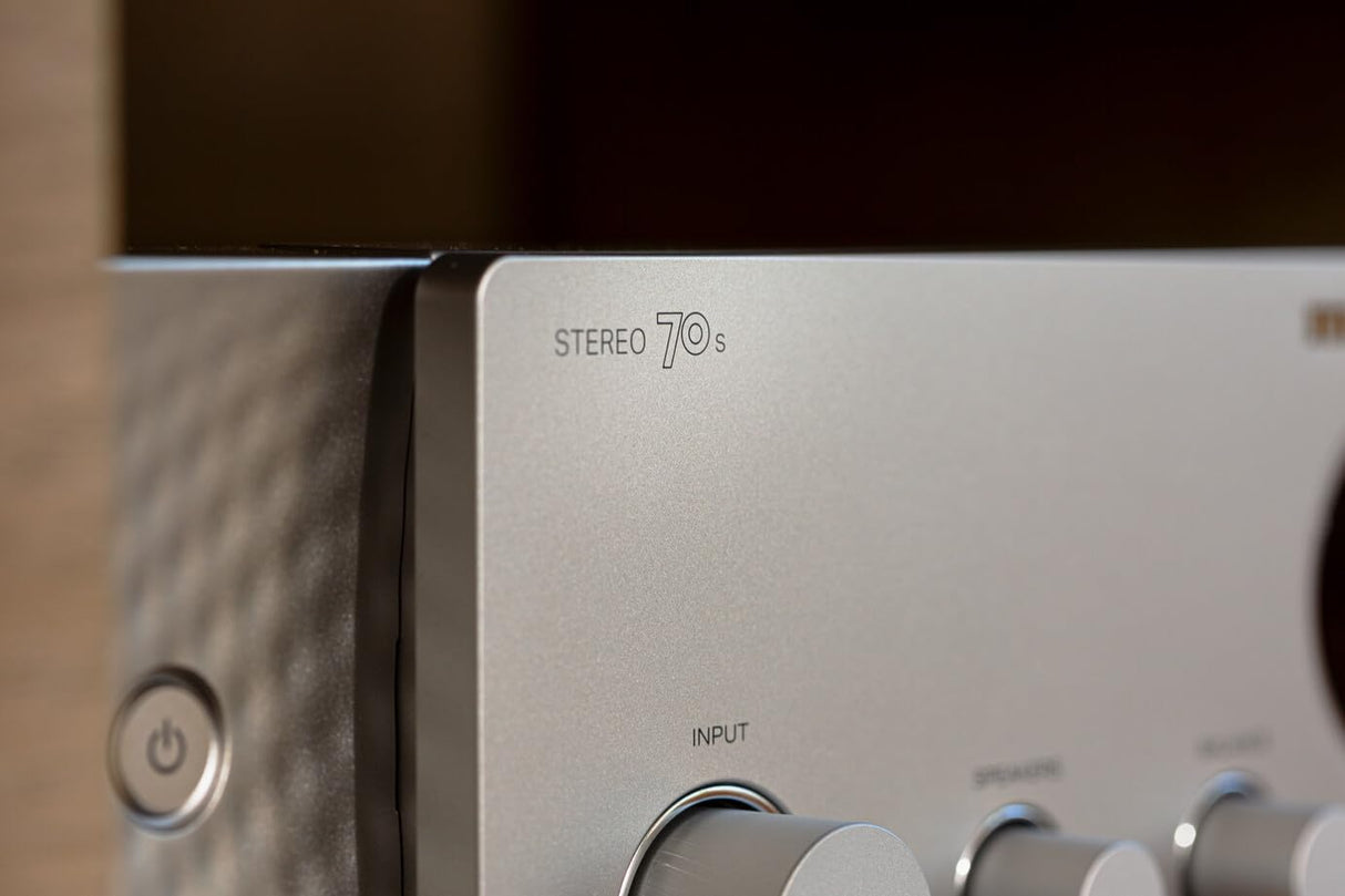 Marantz Stereo 70s Receptor de A/V de 2 Canales con 8K, Streaming HEOS Built-in, Fono y Radio FM/Dab+ - Plata