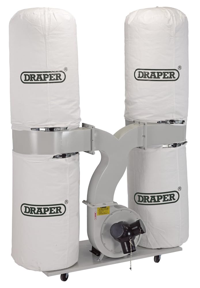 Draper 80946 1500 W 153 L) extractor de polvo – blanco (2 piezas), blanco, 80947, 230V