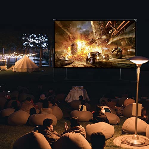 Pantalla de proyector y soporte de 150 pulgadas, 16:9 HD 4K, pantalla de proyector grande para exteriores, pantalla de proyección portátil con bolsa de transporte para cine en casa, patio, cine, viaje