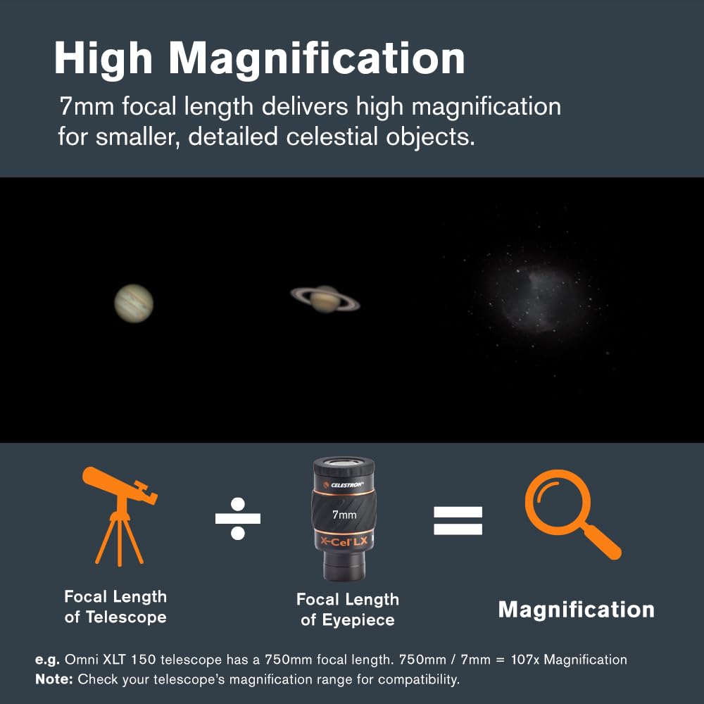 Celestron 93422 X-Cel LX Series: ocular de 1,25'', 7 mm