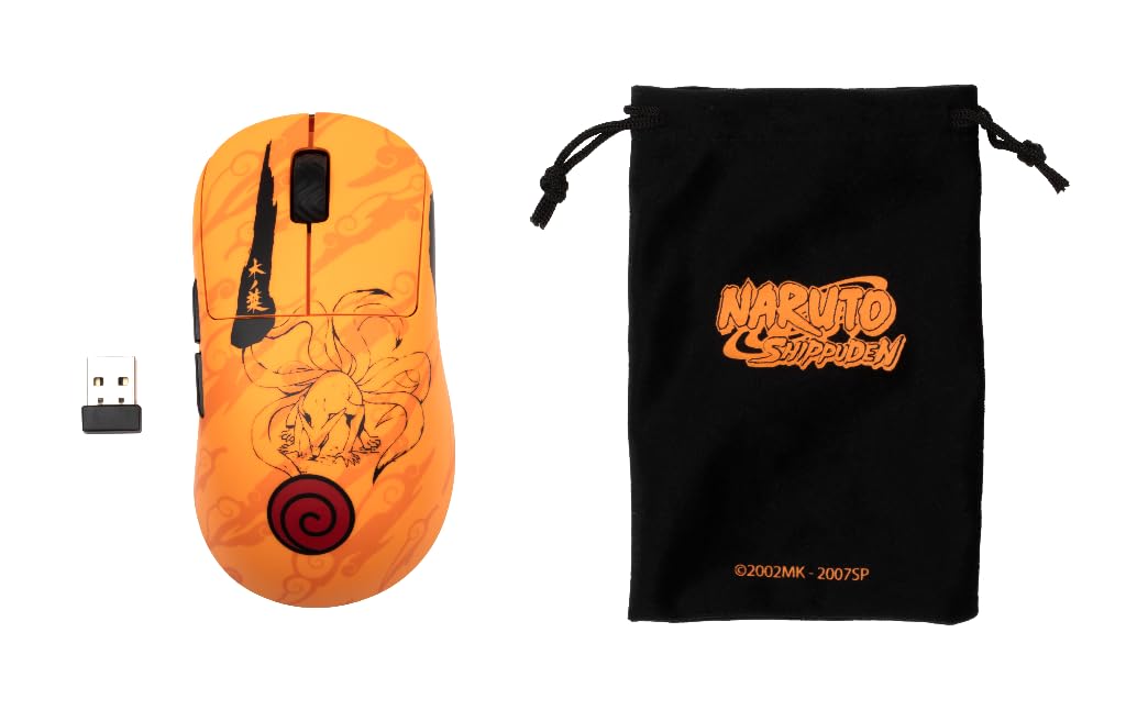 Konix Naruto Shippuden Ratón Gaming Cable/inalámbrico PC - Edición Pro Collector Numerada - 32 000 dpi - Autonomía 70 h - Diseño Kurama/Kyûbi
