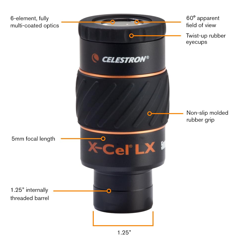 Celestron 93421 X-Cel LX Series: ocular de 1,25'', 5 mm
