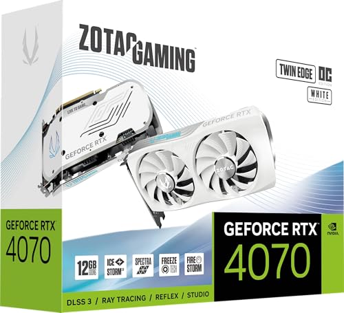 Zotac Ventilador GPU NV RTX4070 Twin Edge Wht de 12 GB