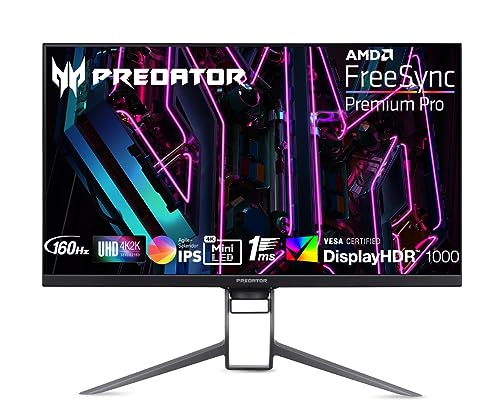 Acer Predator X32 FP Monitor para Juegos - 4K UHD, 160 Hz, USB-C Quantum-Dot, Höhenverstellung, Lautsprecher, USB-Hub