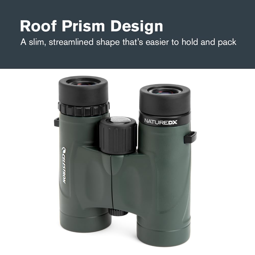 Celestron 71330 Nature DX 8x32: prismáticos con prisma BaK-4, verde