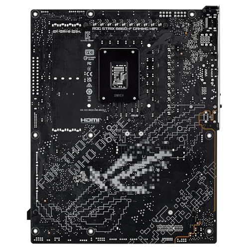 ASUS ROG Strix B860-F Gaming WiFi, Placa Base ATX, preparada para PCs con IA Avanzada, 16+1+2+1 etapas de Potencia, Ranuras DDR5, PCIe 5.0, Cuatro Ranuras M.2, WiFi 7, iluminación Aura Sync RGB
