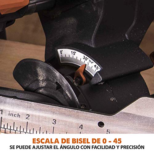 Evolution Power Tools R255SMS Sierra ingletadora Deslizante multimaterial, con Paquete Plus, Corta acero dulce, aluminio, plástico, madera con clavos incrustados 230 V, 255 mm