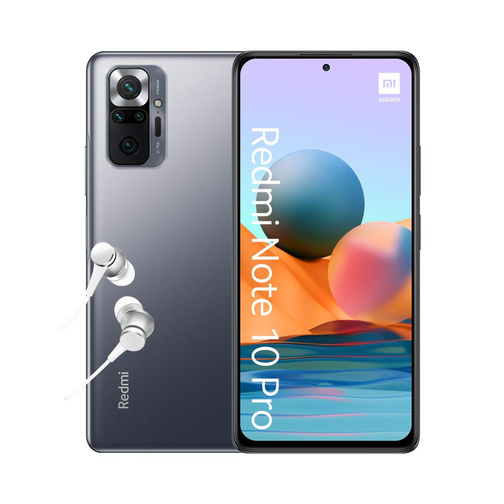 XIAOMI M2101K6G Redmi Note 10 Pro Smartphone 6.67" AMOLED DotDisplay de 120 Hz, Snapdragon 732G, 108 MP Cámara cuádruple, 5020 mAh, Color Gris Onyx, 6 + 128 GB