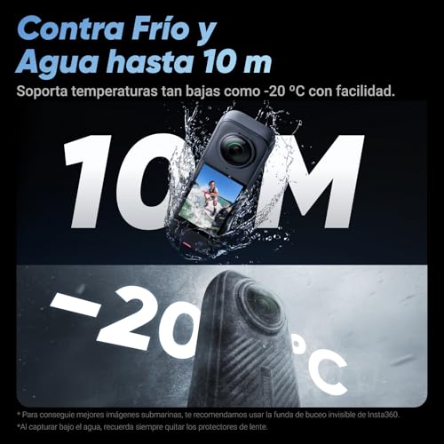Insta360 X4 - Paquete Sin Dron, Sin Problema - Cámara de acción Impermeable 8K 360, Vídeo 4K Gran Angular, Efecto Selfie Stick Invisible, Protectores de Lente Extraíbles, 135 Min Batería