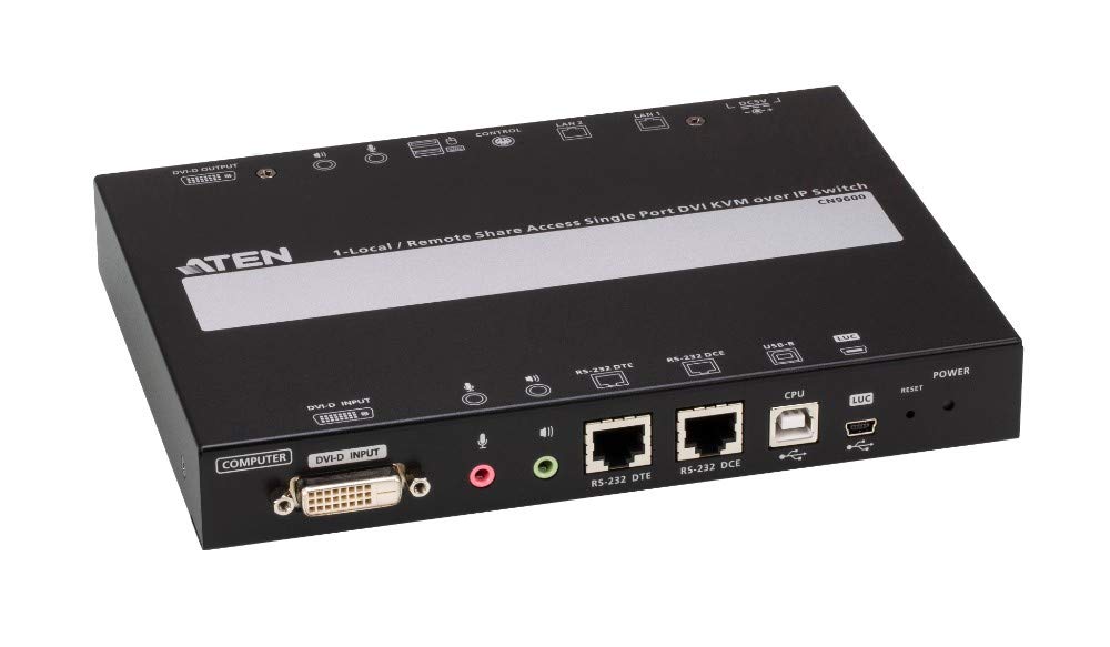 ATEN CN9600 Conmutador KVM a través de IP de un solo puerto DVI de 1 puerto remoto