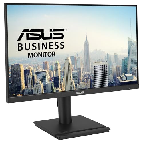 ASUS VA24DQFS Monitor profesional de 24 Pulgadas, IPS, Full HD, sin marco, 100 Hz, Adaptive-Sync, MPRT de 1 ms, HDMI, DisplayPort, VGA, luz azul baja, antiparpadeo, diseño ergonómico, montaje en pared