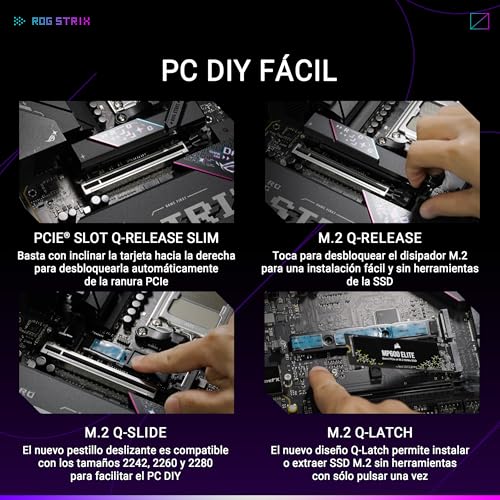 ASUS ROG Strix B850-E Gaming WiFi - Placa Base AMD, 16+2+2 etapas de Potencia, DDR5, Cinco Ranuras M.2, PCIe 5.0, WiFi 7, Puerto USB4 Tipo-C, USB 20 Gbps con PD 3.0 de hasta 30 W y Aura Sync RGB