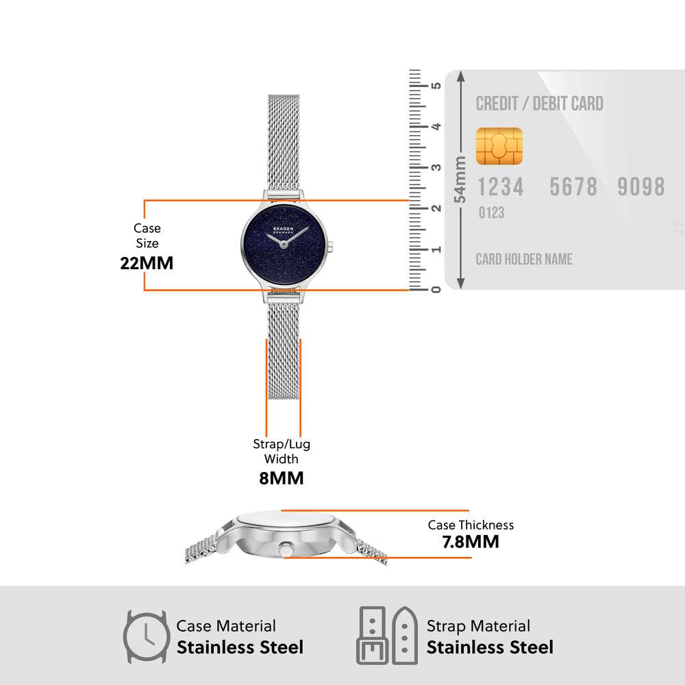 Skagen Reloj Analógico para Mujer de Cuarzo con Correa en Acero Inoxidable SKW3172