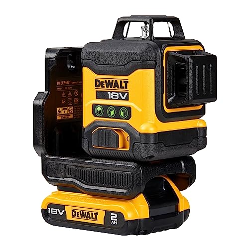 DEWALT DCLE34031D1-QW - Nivel láser autonivelante verde de 3 líneas 360° con batería 18V Li-Ion 2Ah
