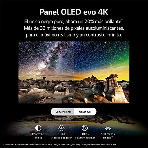 LG OLED55C34LA 55", 4K OLED EVO, Smart TV webOS23, Procesador Máxima Potencia, Dolby Vision, Dolby Atmos, Gaming, Alexa/Google Assistant