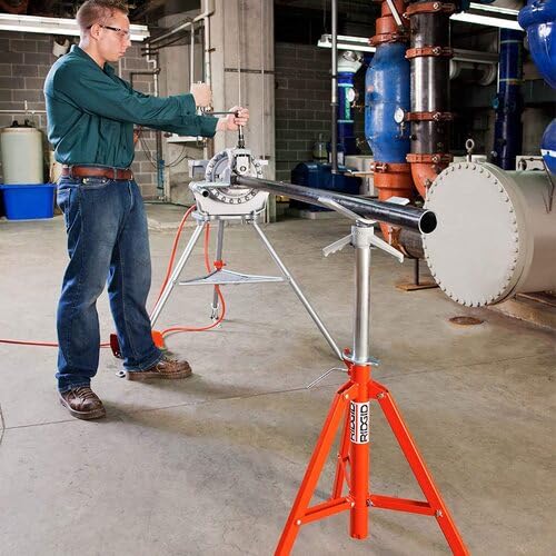 RIDGID 22168 Modelo VF-99 Soporte alto de tubo, plegable y con cabeza en V, Soporte de tubo de 304 mm