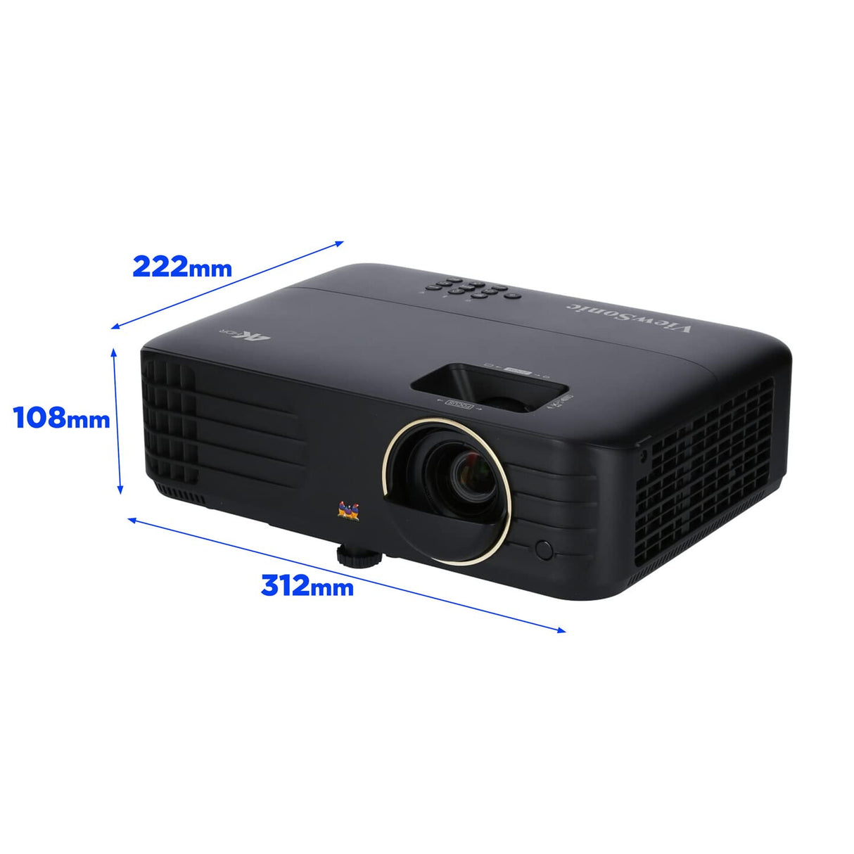 ViewSonic PX728-4K, proyector de Juegos y Cine en casa 4K UHD de 2.000 lúmenes ANSI con Entrada ultrarrápida de 5 ms y frecuencia de actualización de 240 Hz