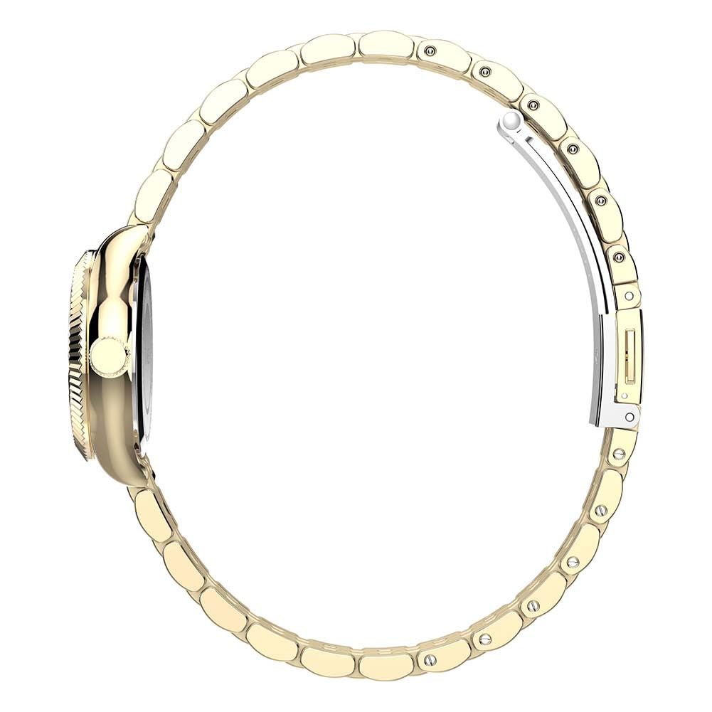 Timex Trend TW2W90800 - Reloj de Mujer 25 mm, Brazalete de Acero Inoxidable en Tono Dorado, Esfera Rosa y Caja en Tono Dorado
