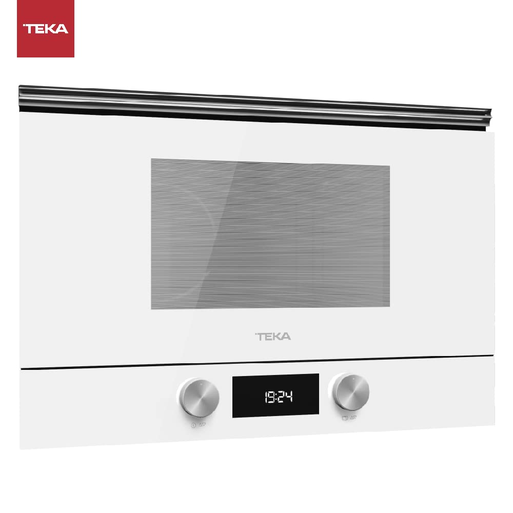 Teka ML 8220 BIS L - Urban Colors Edition Microondas de Integración con Base Cerámica, Panel de Mandos de Cristal Electrónicos, Color Cristal Blanco