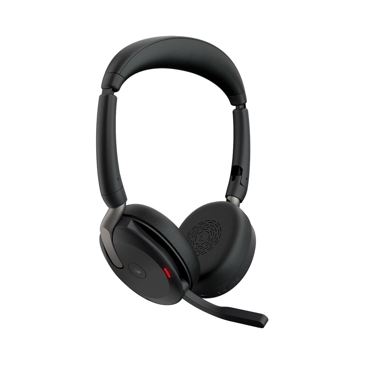 Jabra Evolve2 65 Flex UC - Auriculares inalámbricos Bluetooth para Trabajo híbrido, cancelación Activa del Ruido, conectividad USB-C, diseño Plegable, Carga inalámbrica, tecnología de micrófono