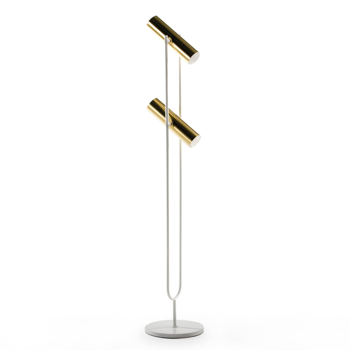 LAMPARA DE PIE 22X22X120 METAL ORO/BLANCO