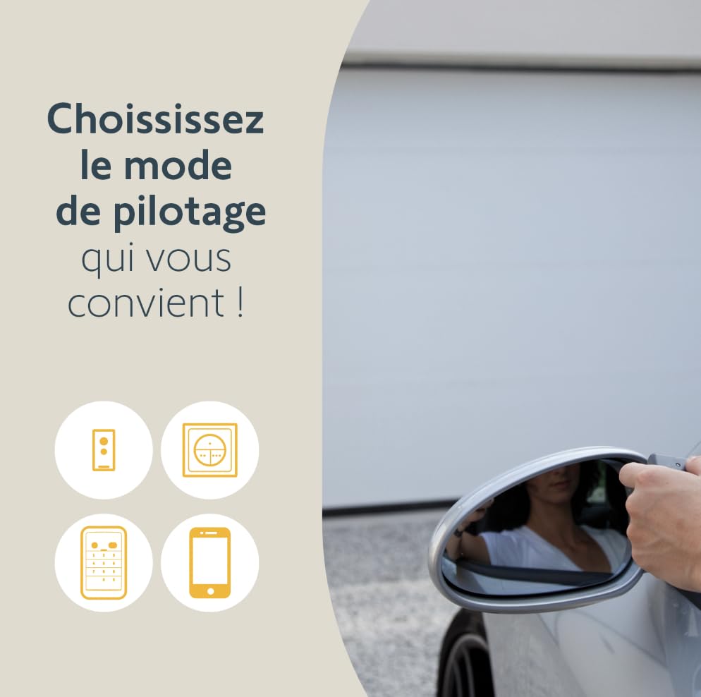 Somfy 1246483 - Serenia 700 io Connect - Motorización para puerta de garaje, motor puerta de garaje para puertas máx. 2,35 m H y 3 m L, fabricado en Francia, compatible con TaHoma
