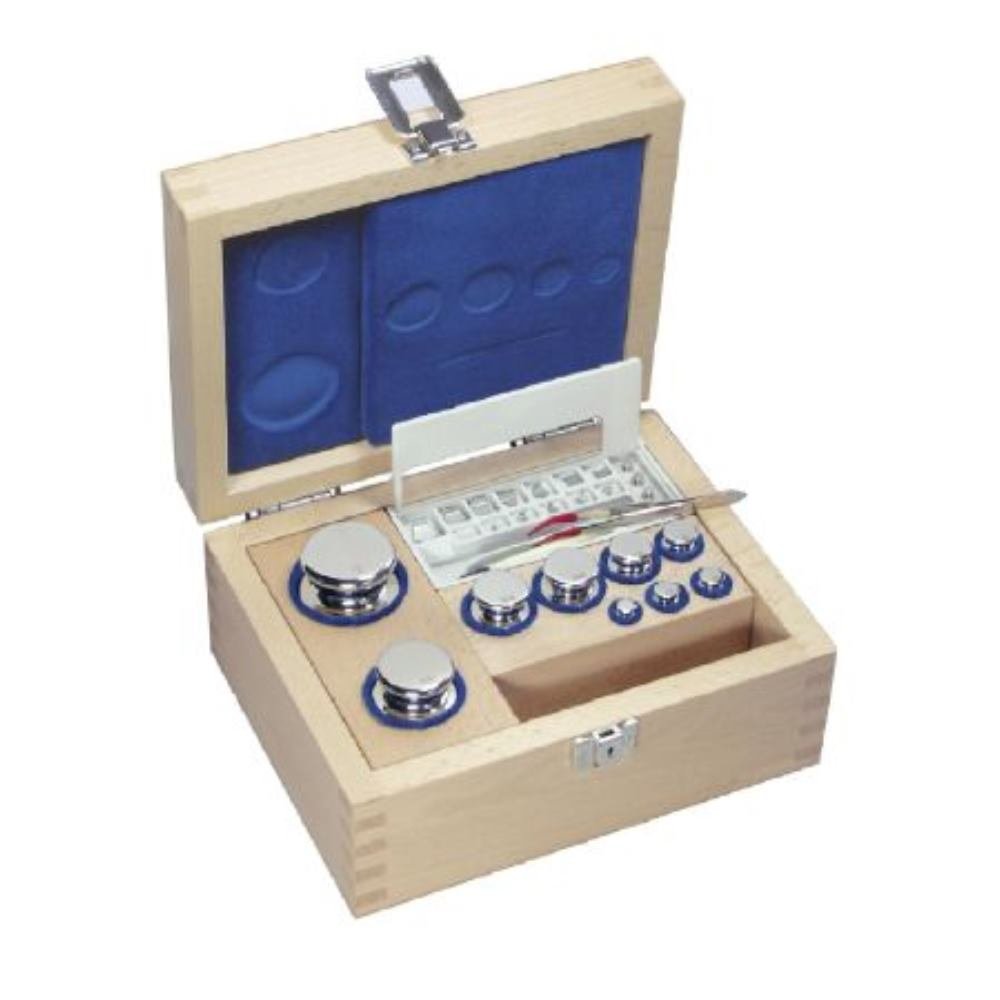 Núcleo – 324 – 67 – F1 Juego de peso, 1 g – 2 kg (latón niquelado, en estuche de madera – 324 – 67