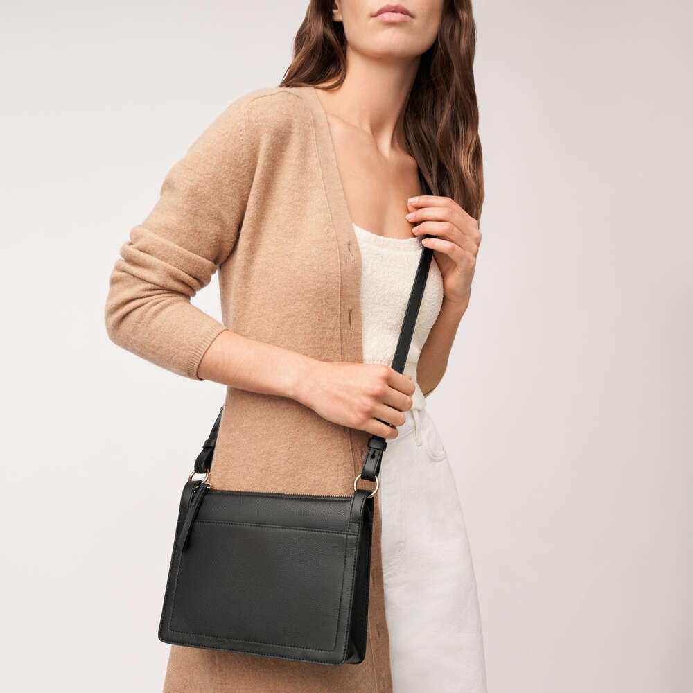 Fossil Taryn bolso de mujer, bandolera de piel negra, L: 24,1 cm, A: 5,7 cm, A: 18,4 cm, ZB1894001