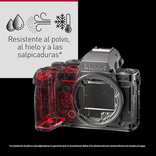Panasonic LUMIX S1II Cámara Sin Espejo de Fotograma Completo, 4K 120p, 5.1K 60p Open Gate Video, 24MP, Active I.S, Grabación 4:2:2 10 bits, Montura L, DC-S1M2ME, Lente 24-105mm F4