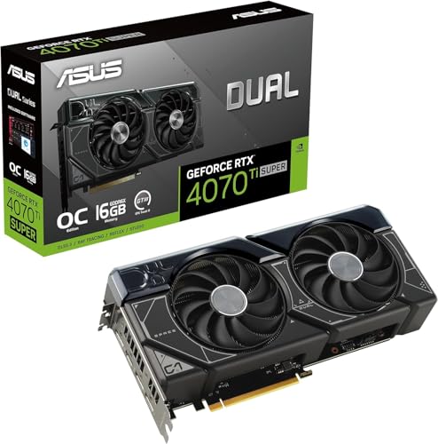 ASUS DUAL-RTX4070TIS-O16G 90YV0KF3-M0NA00, Tarjeta gráfica, Color Negro