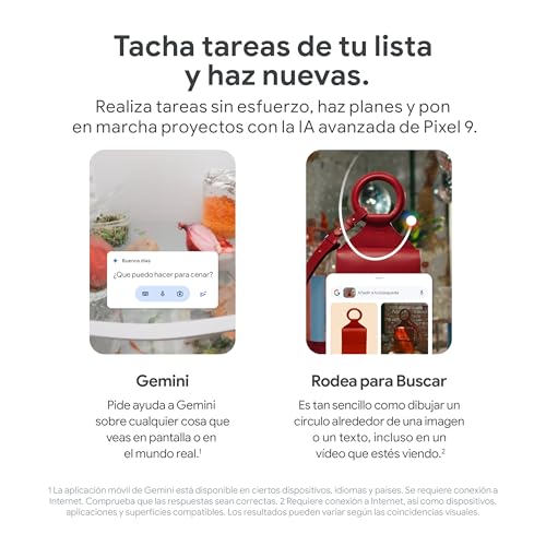 Google Pixel 9 - Smartphone Android Desbloqueado con Gemini, cámara Avanzada, batería con una autonomía de 24 Horas y Pantalla Actua de 6,3" - Porcelana, 128GB