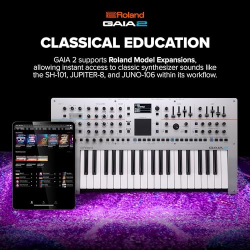Sintetizador Roland GAIA 2 con prestaciones sonoras avanzadas | Generador de sonido híbrido que combina síntesis de tabla de ondas y virtual analógica | Motional Pad integrado